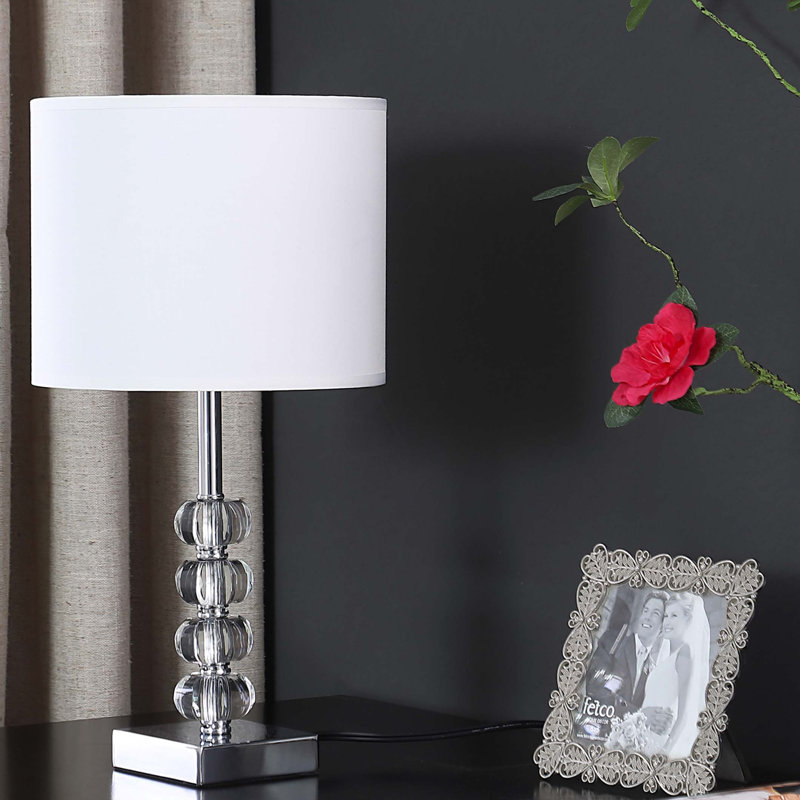 Lampe de table moderne 17,75 "Olivia Prism Orb Crystal