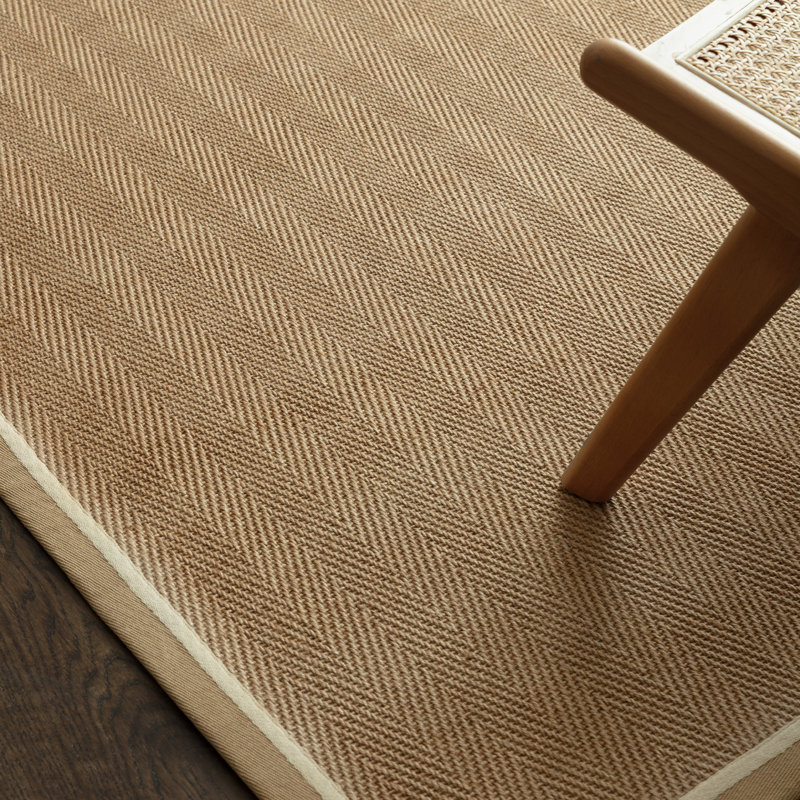 Rondle Herringbone Jute Area Rug, Rectangle 200 x 290 cm, Linen Cream