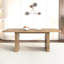Simple et élégante table de salle à manger extensible en bois vieilli de 160 à 200 cm pour 6 à 10 personnes, brun beige avec double panneau de particules robuste à piédestal + table moderne pour personnes, piédestal, conception de cuisine
