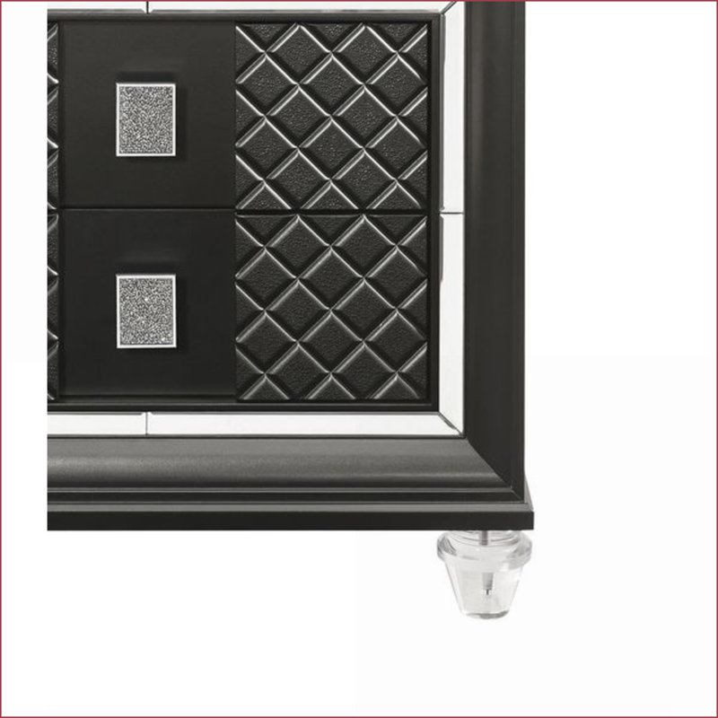 Table de chevet 2 tiroirs Sawyer, Gris