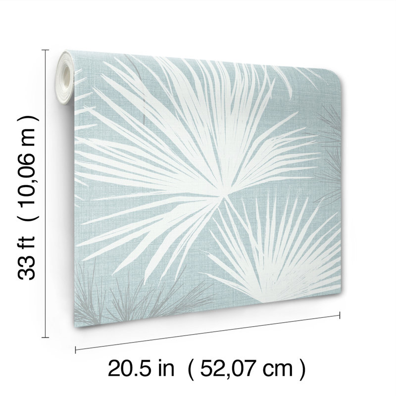 Hatteras Palms Wallpaper, Blue