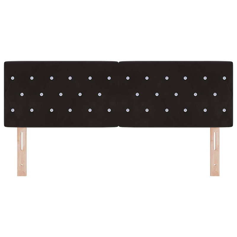  Velvet Headboard Argyle With Headboard Velvet, Single-Short (90 x 160cm), Black