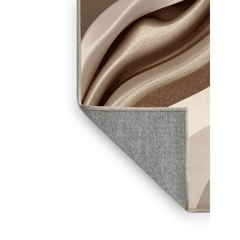 Tapis beige lavable à la machine moderne Luray - reliure beige, 2 x 5