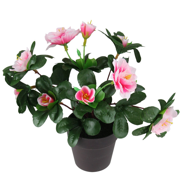 Rose artificielle en pot 8 po