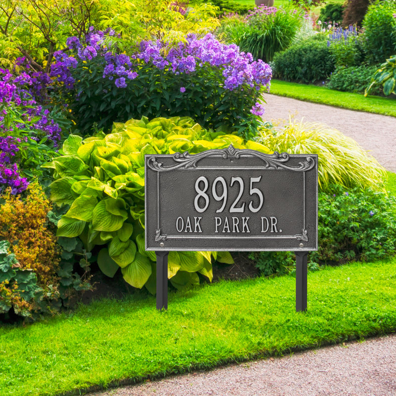 Plaque d'adresse sur 2 lignes Signature Series, Gris fumée, Gris
