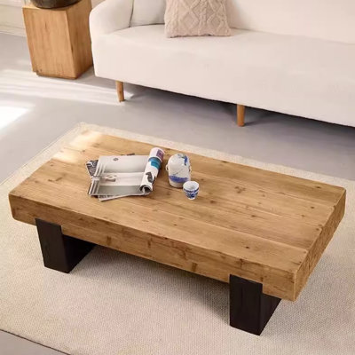 Medieval style solid wood coffee table