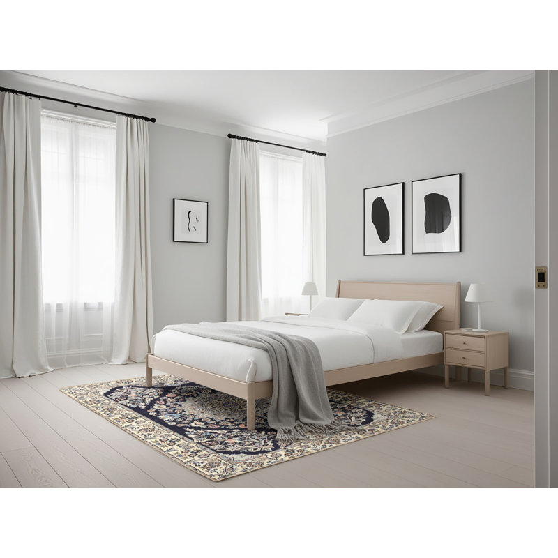 Tapis noir/beige traditionnel Kayton, Rectangle 5 pi x 7 pi