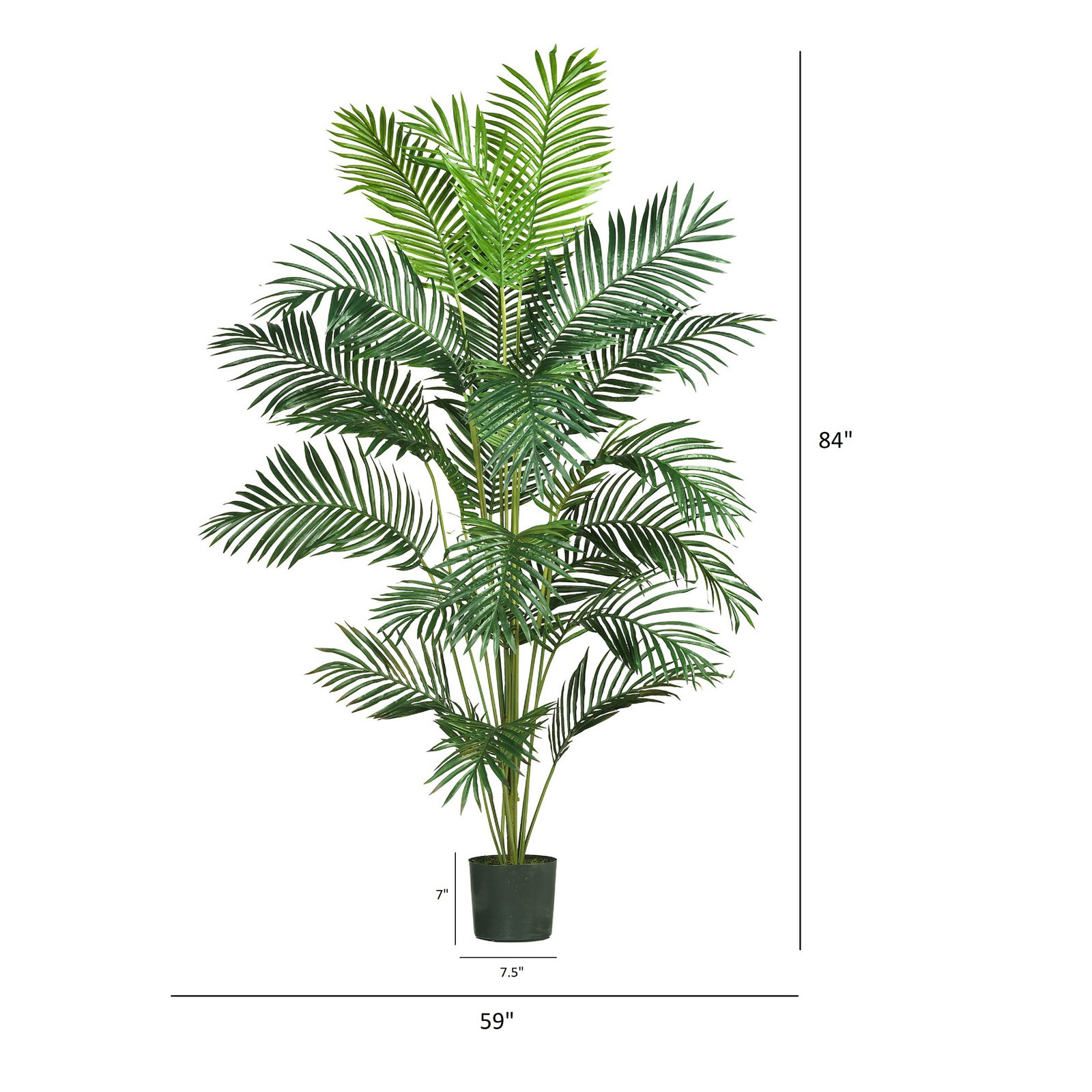 Faux Palm Tree, 60" H x 46" W x 44" D