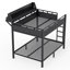 Lit superposé double au-dessus de double en métal avec tablettes de rangement, panneau perforé, ports USB et lumières DEL, peu encombrant, noir-1994133192