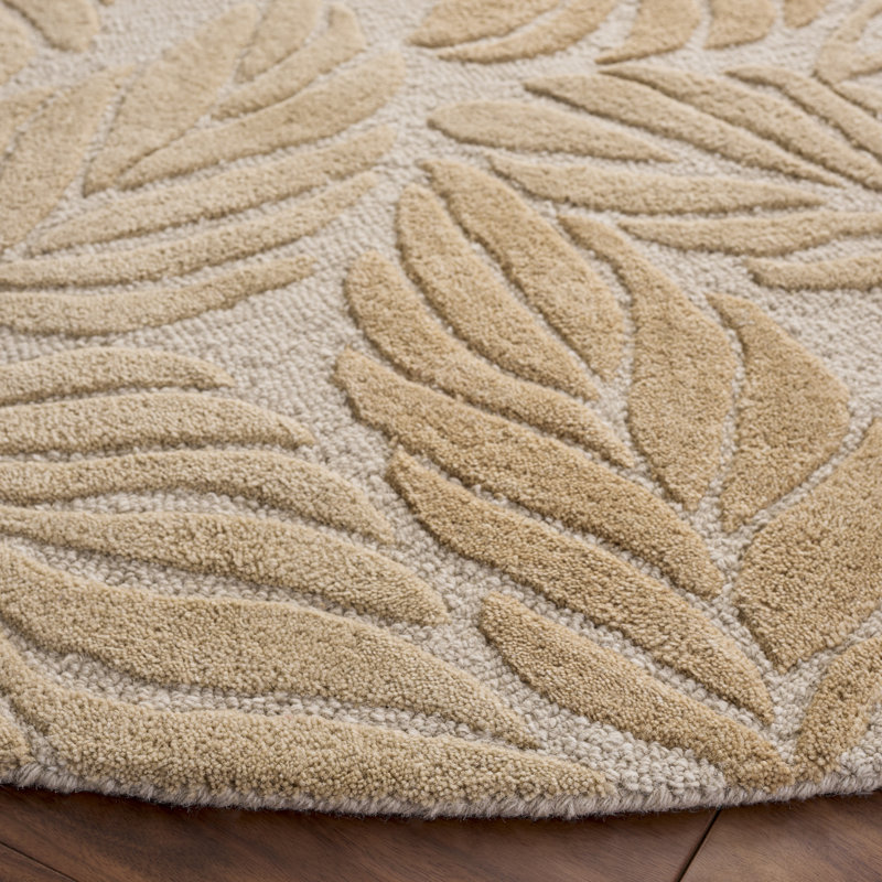Jardin Hand Tufted Wool; Cotton Floral Indoor Rug, Round 6'