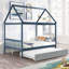 Lit double gigogne bleu marine