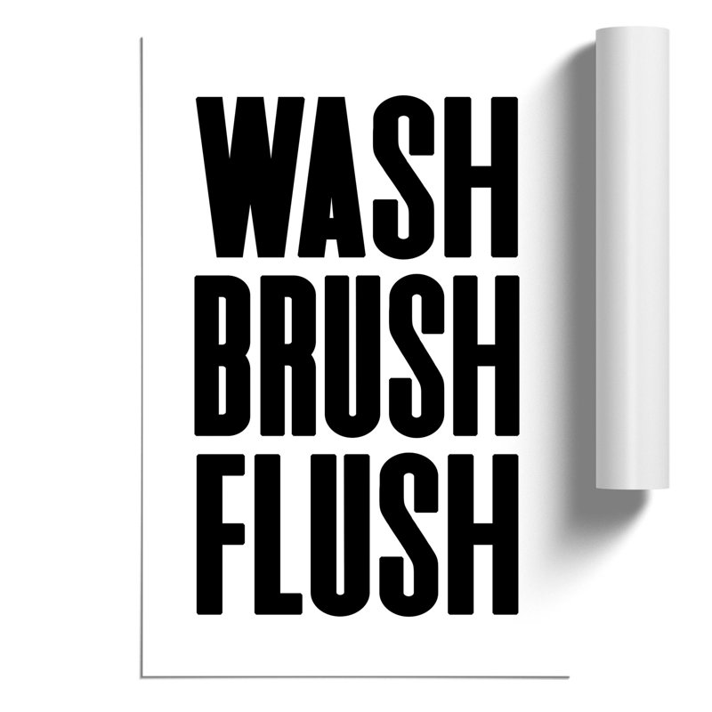 Wash Brush Flush - Frameless Print, 59cm H x 42cm W x 0.1cm D
