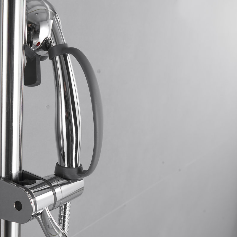 4-Spray Patterns 3.5 In. Wall Mount Handheld Shower Head 1.75 GPM With Slide Bar And Cleaning Spray In Polished Chorme