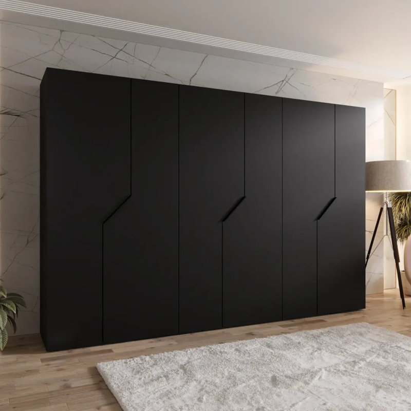 Manufactured Wood Wardrobe, Black
