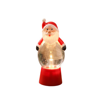 Creative Snowman  Light Christmas Santa Snow  LED Night Light Battery Operated Snowman Glitter Candle Lamp Mini Snow Shaking Light Up Figurine Tabletop Decor For Xmas Home Party H