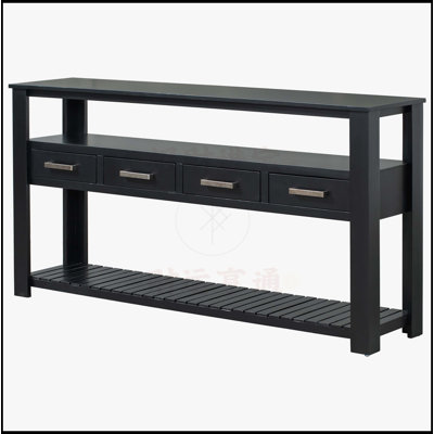 Modern Console Table Sofa Table for Living Room with 4 Drawers and 2 Shelves