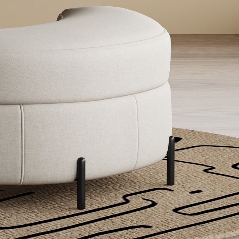 33.9"w Upholstered Storage Ottoman,dressing Shoe Bench, Beige