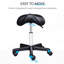 Tabouret à roulettes réglable en hauteur, similicuir ergonomique, durabilité dans différents environnements Spas, salons, massages, bureaux, tabouret noir avec siège, hauteur, cuir pour spa, salon, massage,