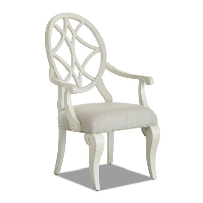 Jasper County 25" Wide Dogwood Finish Oak Arm Chair Upholstered Seat Burnished Pewter Hardware