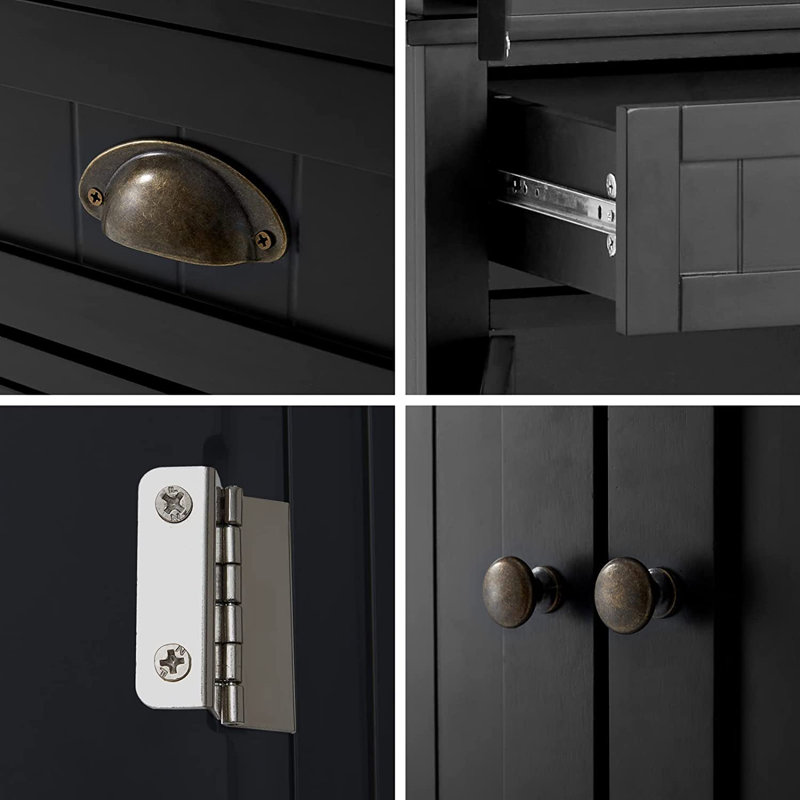 71.9'' Kitchen Pantry, Black