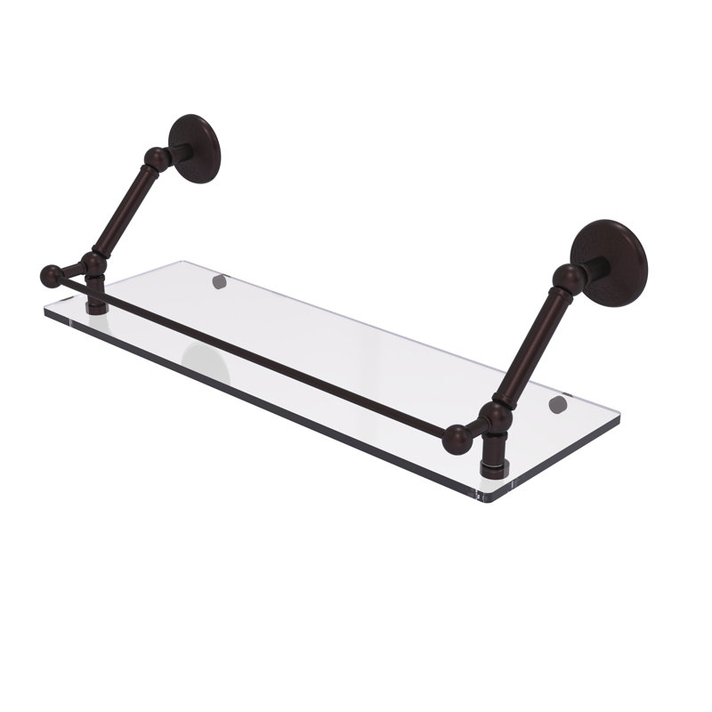 Tablette flottante avec barre de galerie Marchmont, Bronze antique, H 8 po x l 24 po x P 8,6 po