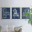 «Blue & White Asian Garden I», ensemble de 2 peintures sur toile encadrées-1465090205-1465090203