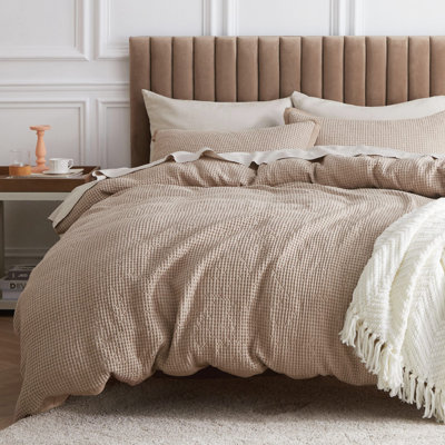 Ensemble de housse de couette à tissage gaufré 100% coton Essential Collection