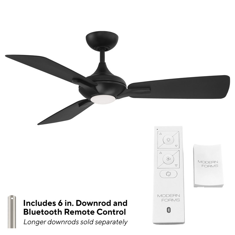 Ventilateur de plafond intelligent d'intérieur / extérieur à 3 pales de 52 po avec télécommande Mykonos et ensemble d'éclairage à DEL inclus