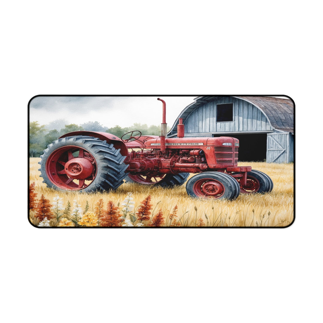Vintage Red Tractor Desk Mat