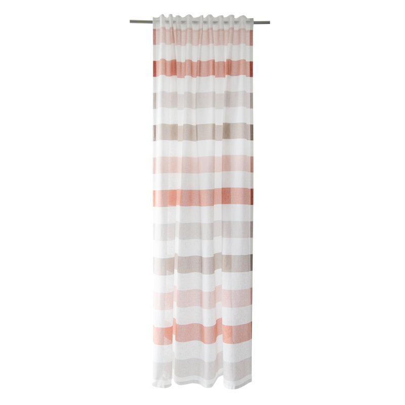 Mevlut Semi Sheer Curtain, Orange/Grey