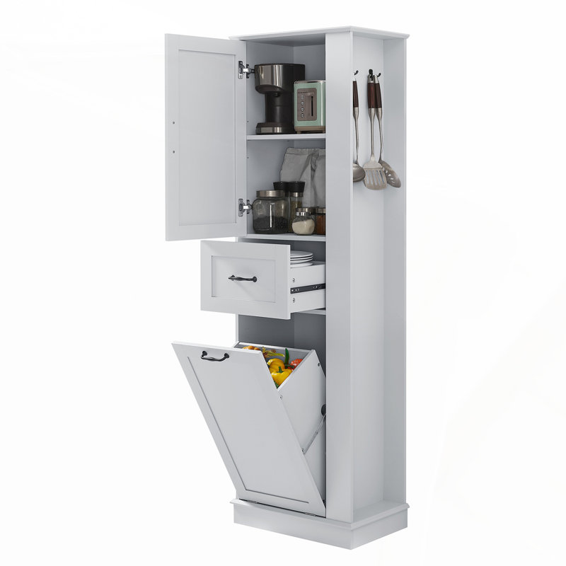 Armoire de salle de bain avec rangement solide, Gris