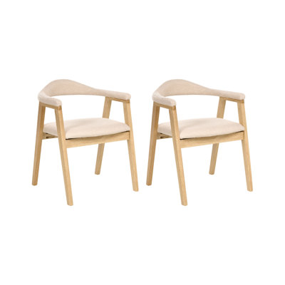 46cm H Upholstered Full Back Armchair in Beige