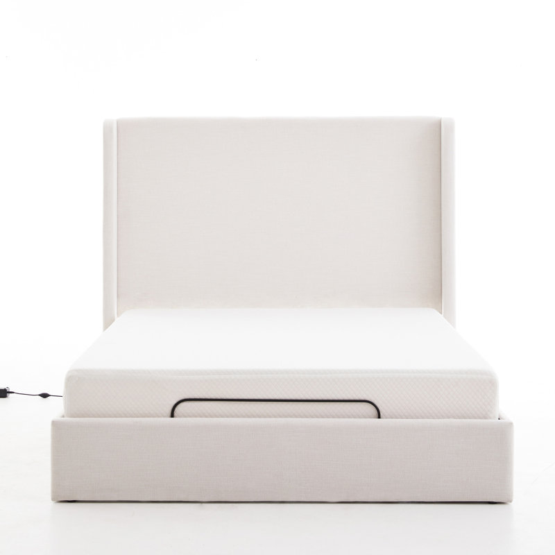 Grand lit réglable avec base électrique, télécommande sans fil et masseur, idéal pour la chambre à coucher