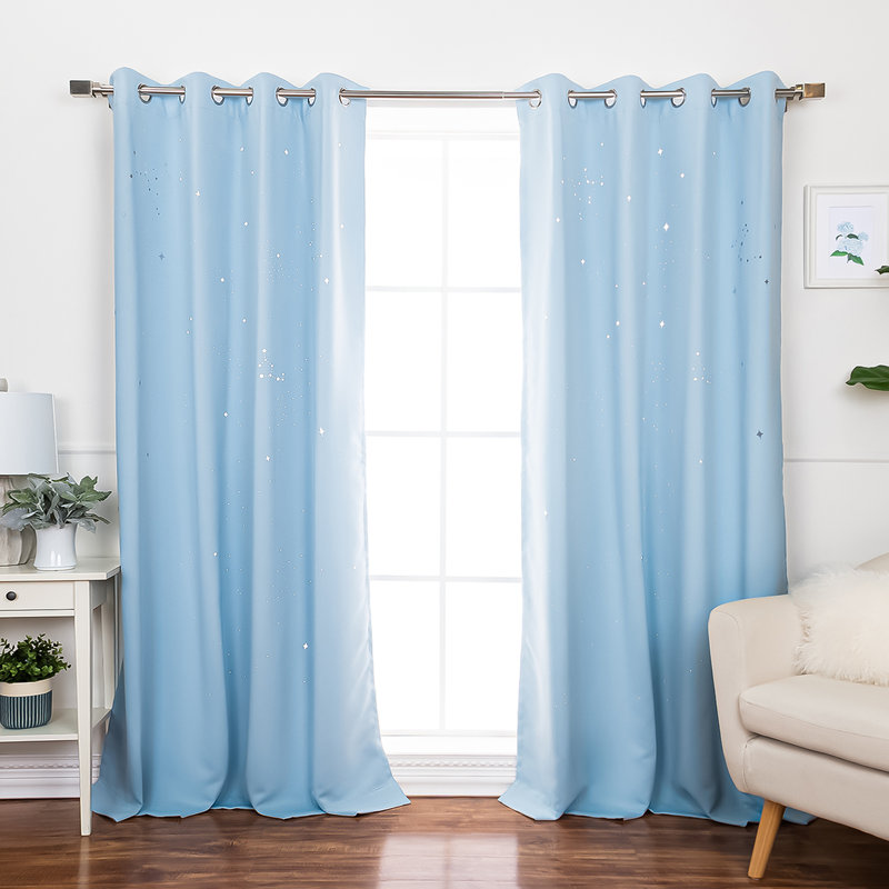 Paire de rideaux obscurcissant Nicholad, Bleu ciel