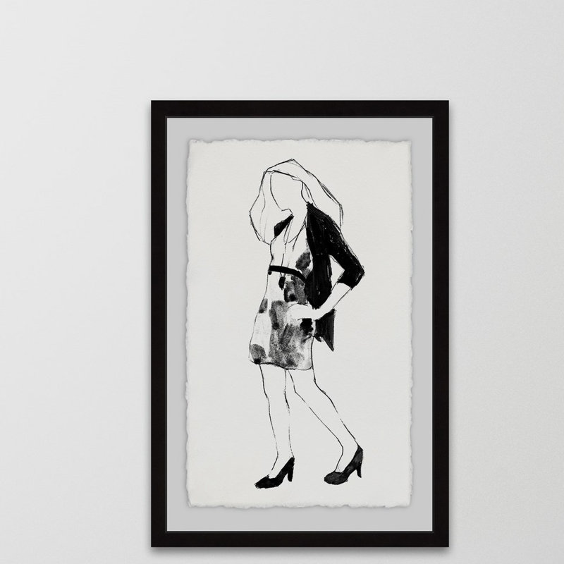 «Dress for Success», reproduction de peinture à l'aquarelle encadrée, H 18 po x l 12 po