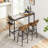 Bar Table Set With Wine Bottle Storage Rack