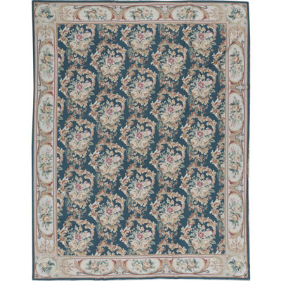 Needlepoint Wool Floral Indoor Rug