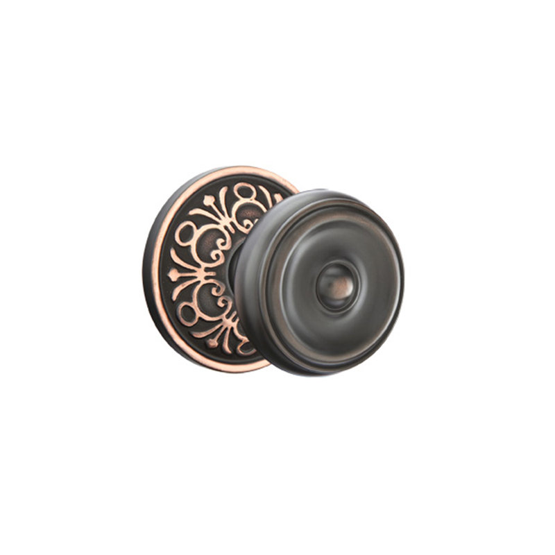 Passage Waverly Knob with Lancaster Rose, Oil Rubbed Bronze