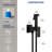 Square Bidet Faucet with Handheld Sprayer, Hot and Cold Temperature Control, Brass Body-116649942