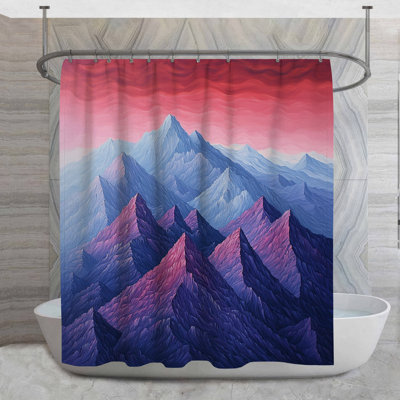 Rideau de douche montagnes - décor de salle de bain paysage gothique