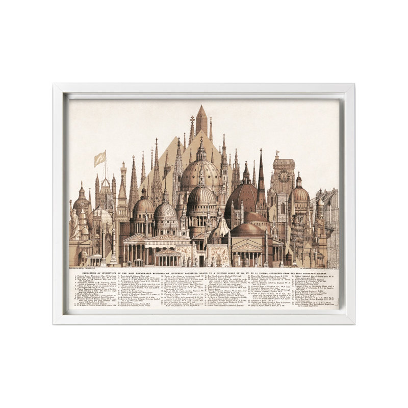 Principal High Buildings, Canvas, White Framed, 11"H x 14"W