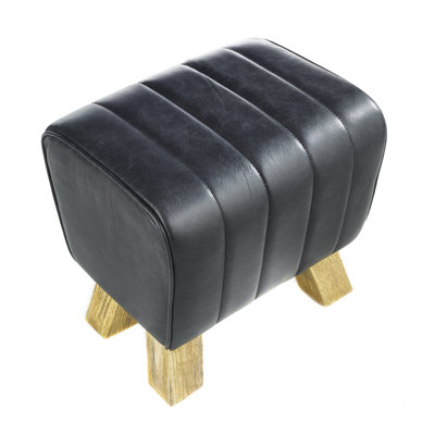 Astrit 42cm Wide Genuine Leather Footstool Ottoman
