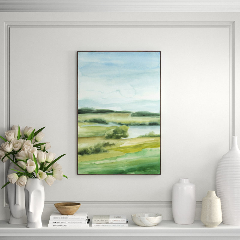 Green Ocean I Print by Giselle Kelly, Image Brush Gel, 55.5" H x 37.5" W x 1.5" D