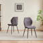 50cm Linen Fabric Upholstered Dining Chair, Vertical Stitched Kitchen Chair with Black Metal Legs-1615674058
