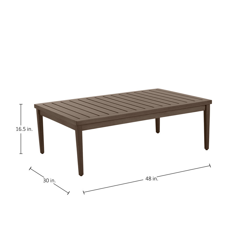 Brookings Wrought Aluminum Coffee Table, Oak