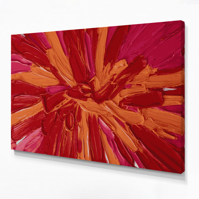 Neo Expressionism 46 Red Canvas Wall Art, 12" H x 18" W