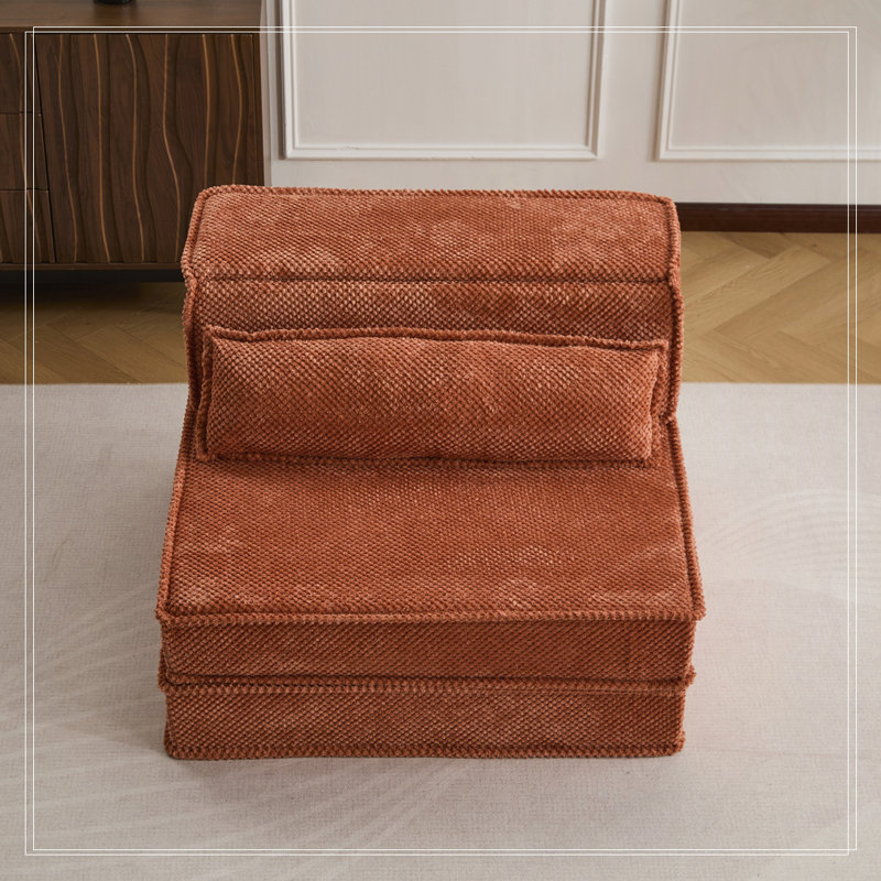 Fauteuil convertible sans assemblage requis, Orange