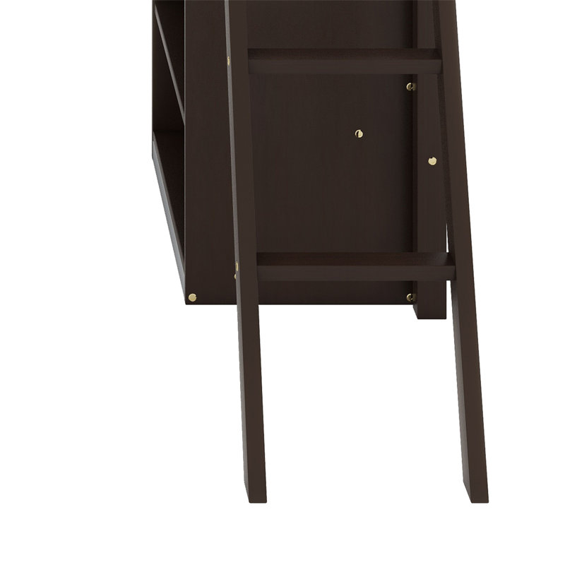 Loft Bed With Shelves,Desk, Espresso, Twin