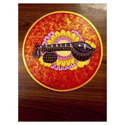 Beautiful Veena Painting On Mdf Plate | By Jagriti Bhardwaj
