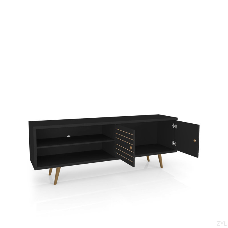 63" Minimalist Sleek TV Stand, Black